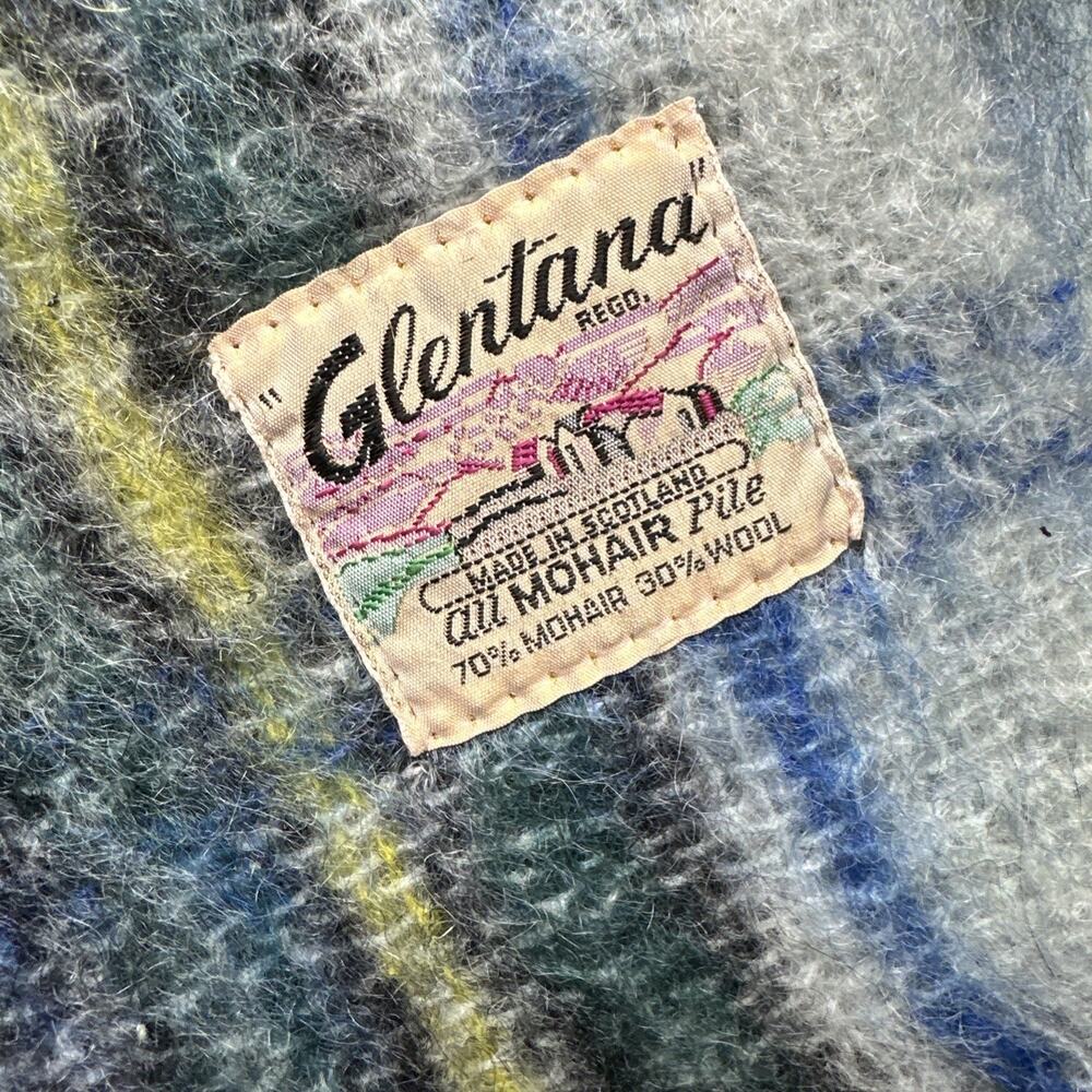 Vintage Glentana Scotland Mohair Wool Shawl Scarf 72x17 Fringe Gordon Tartan - Picture 1 of 7
